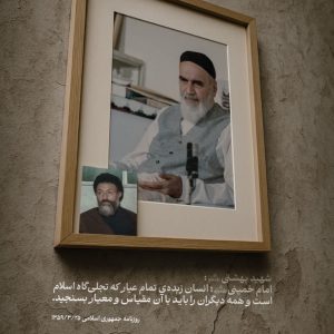 پوستر | امام خمینی (ره) در نگاه شهید بهشتی.