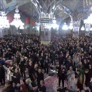 لحظه اعلام معرفی سومین رهبر نظام جمهوری اسلامی ایران در حرم مطهر رضوی