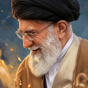 پوستر پرتره امام شهید حضرت آیت‌الله خامنه‌ای | به مناسبت مراسم چهلم امام شهید(2)