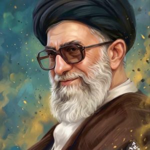 پوستر پرتره امام شهید حضرت آیت‌الله خامنه‌ای | به مناسبت مراسم چهلم امام شهید(5)